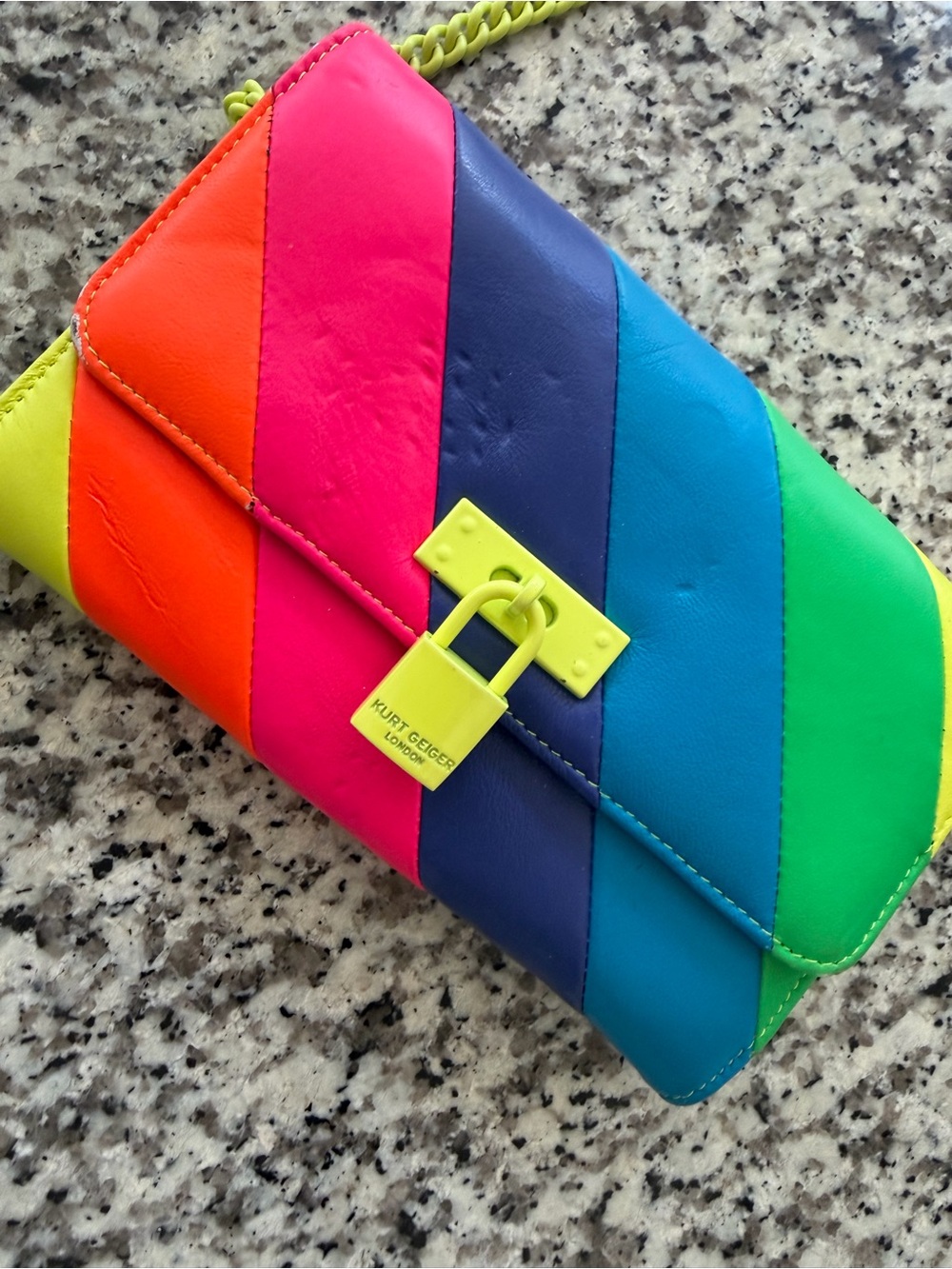 Kurt Geiger Neon Multi-Stripe Crossbody Bag - Picture 3 of 6
